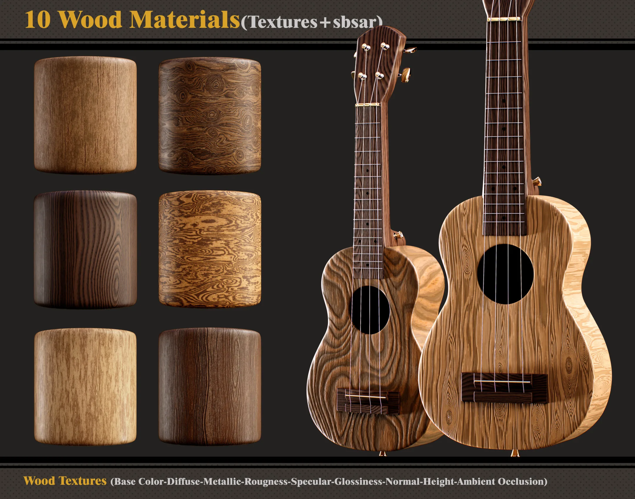 10 Wood materials -Textures + SBSAR