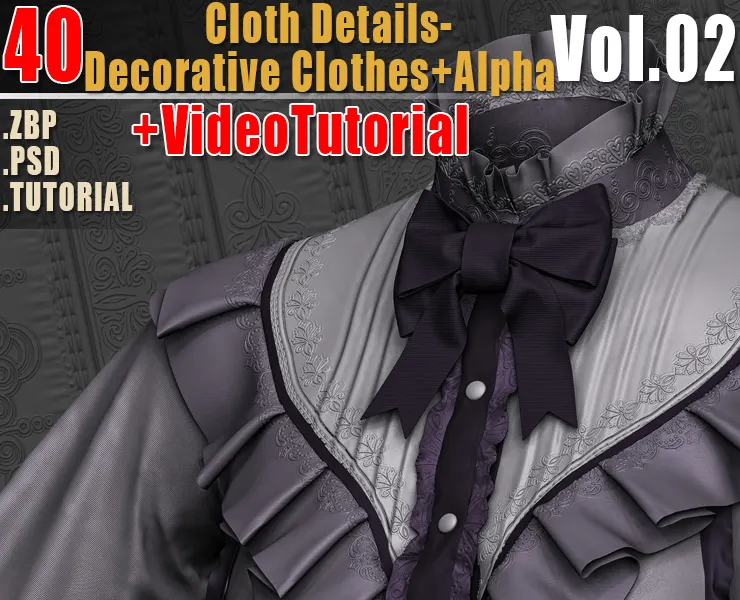 40 Cloth Details - Decorative Clothes + Alpha Vol02 + Video Tutorial