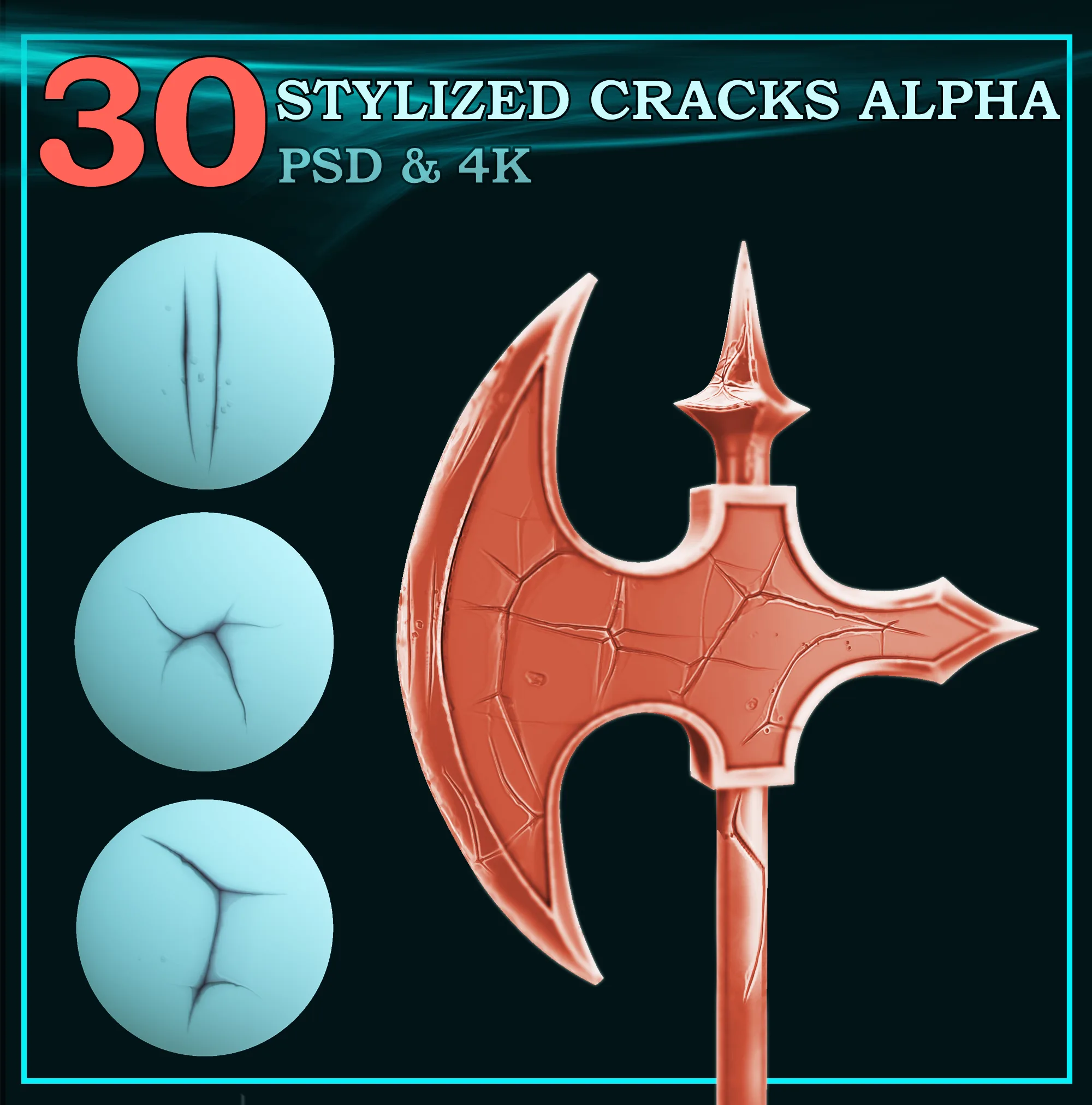 30 Stylized Cracks Alpha