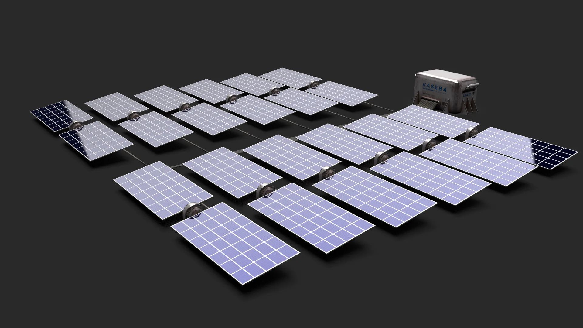 Solar Panels Lined (Space Mars Solar Panels Prop 8K Textures Low-poly 3D model)