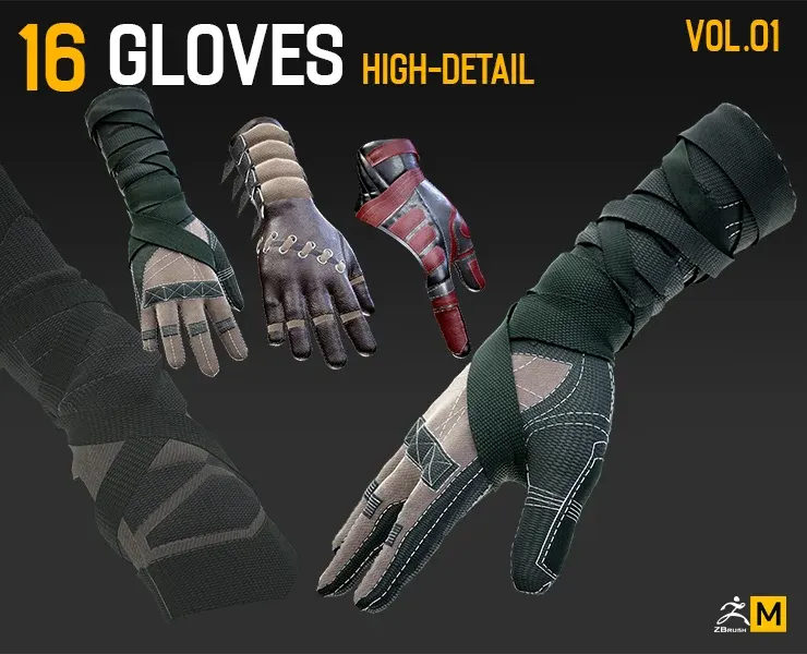 16 Gloves High Detail