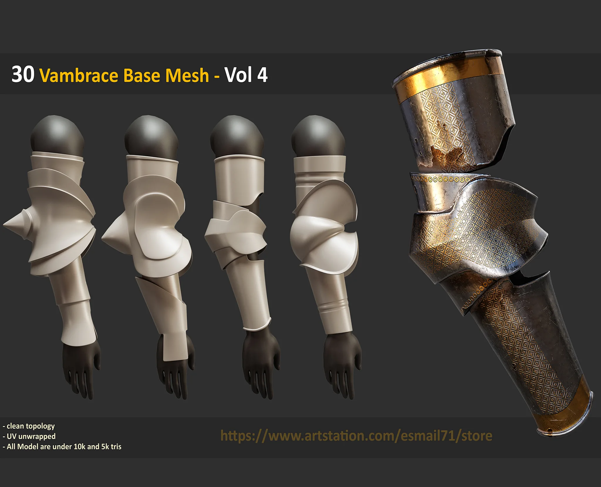 30 Vambrace Base Mesh - Vol 4