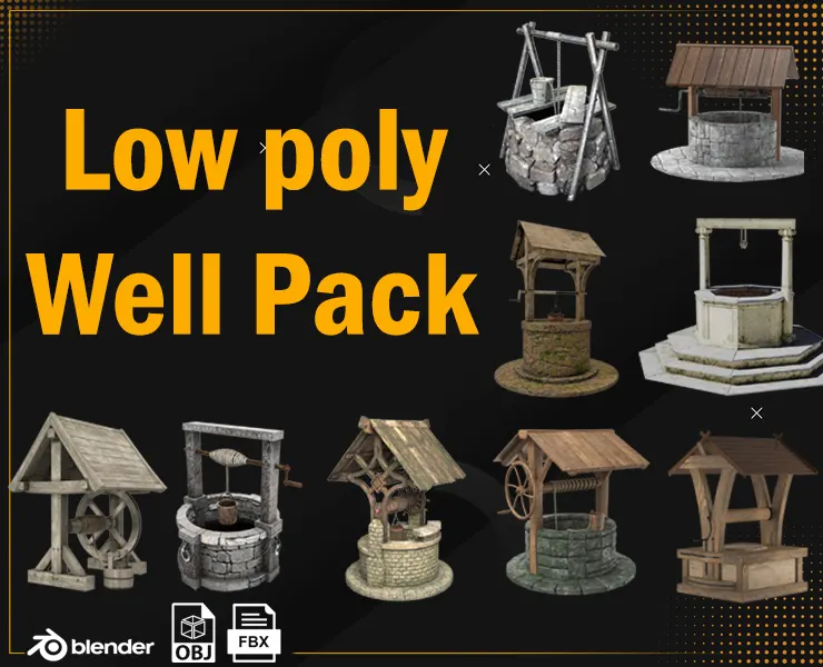 Low Poly Well Pack Bacemesh