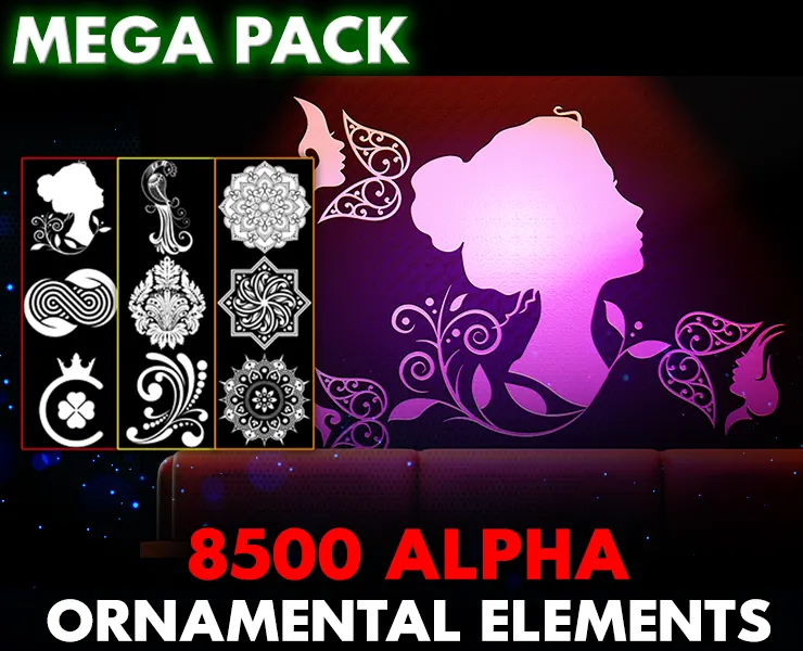 8500 Hand Painted Alpha Ornamental Elements (Master of Decoration 2) - MEGA Pack - Vol 13
