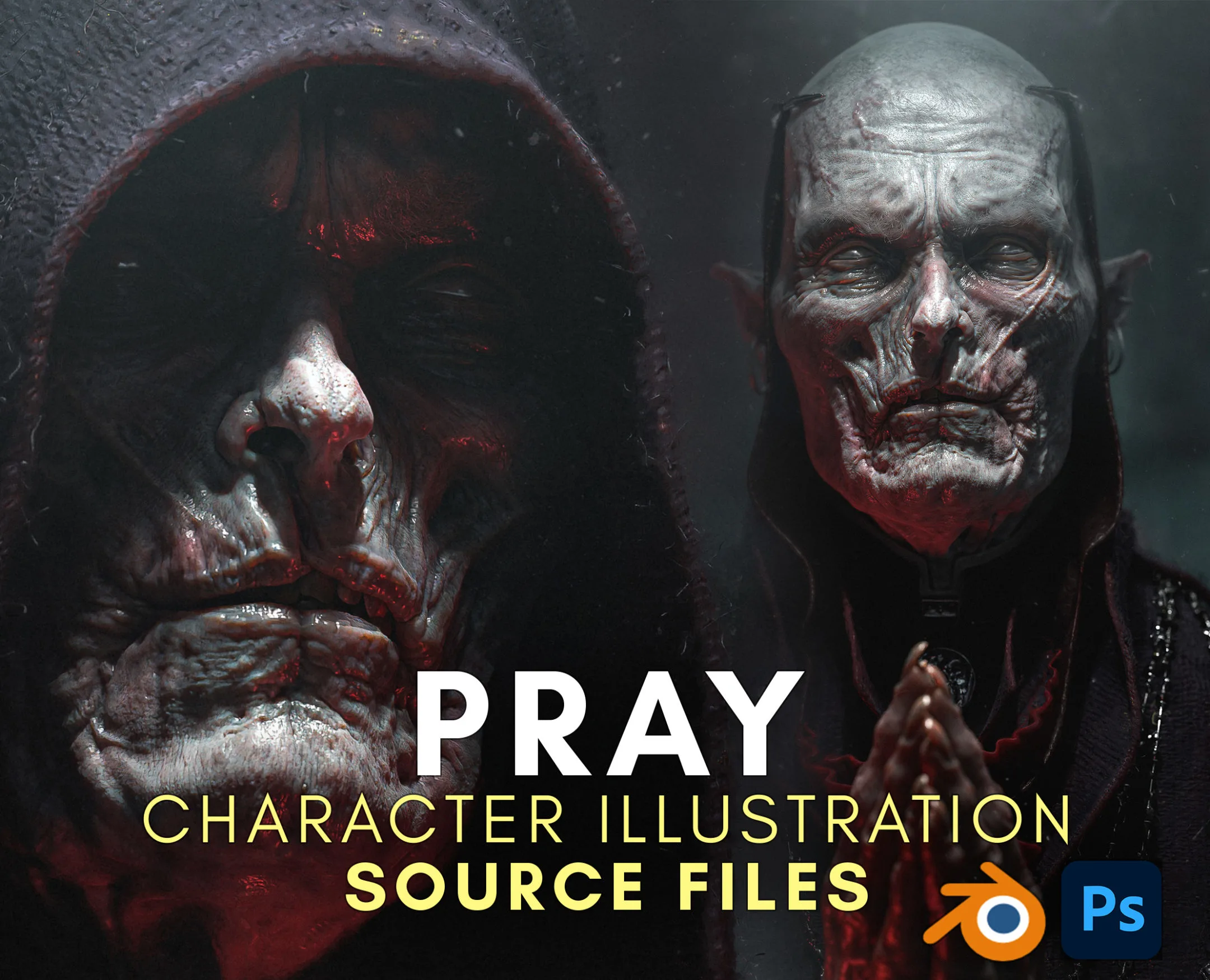 Pray Character Illustration Source Files