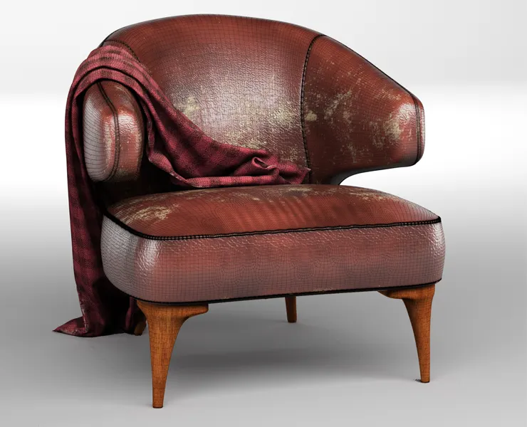 Old leather armchair