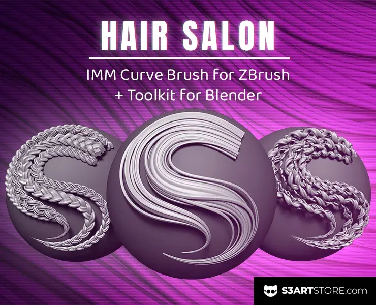 Stylized Hair Strands for ZBrush and Blender
