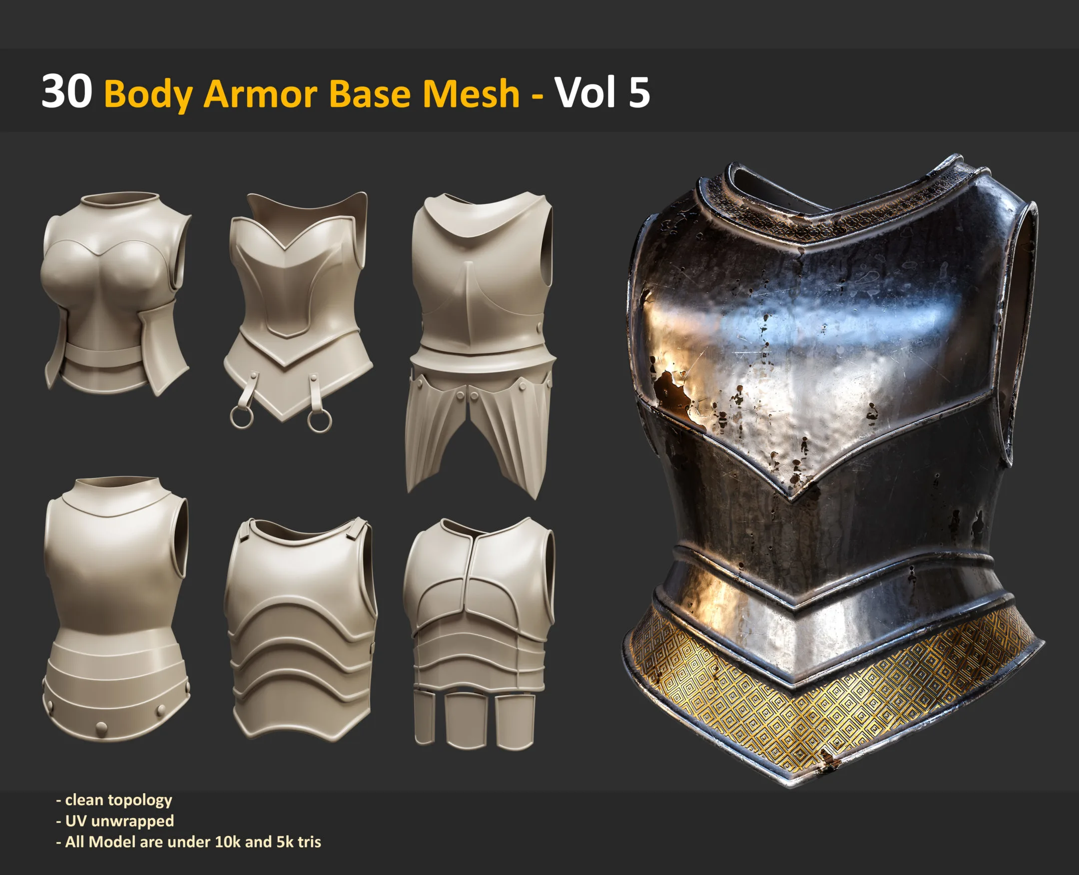 30 Body Armor Base Mesh - Vol 5