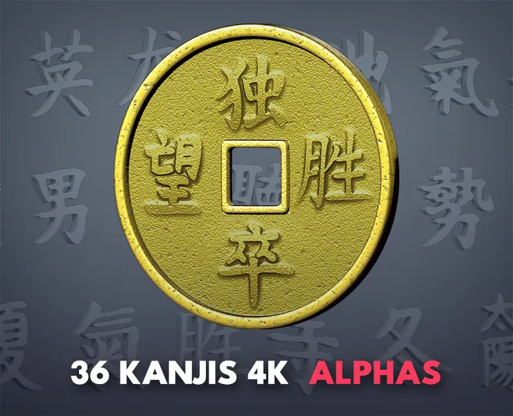 36 Chinese Kanjis Alphas and Geometries [NEW]