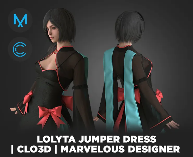 Lolyta Jumper Dress | Clo3d | Marvelous designer