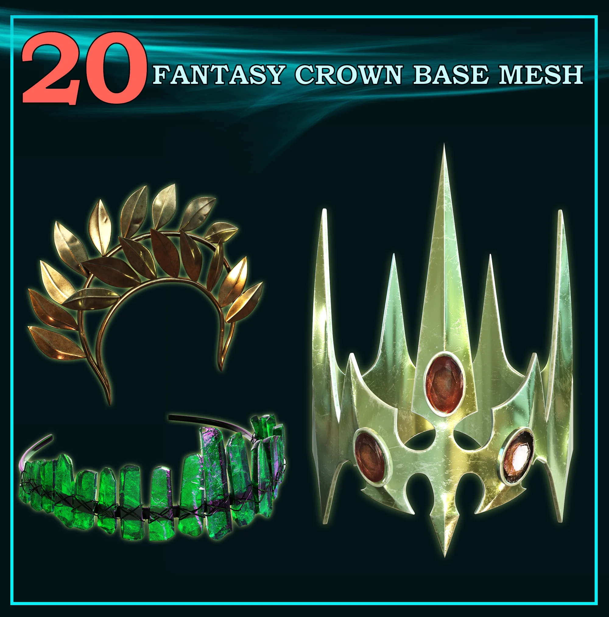 20 Fantasy Crown Base Mesh