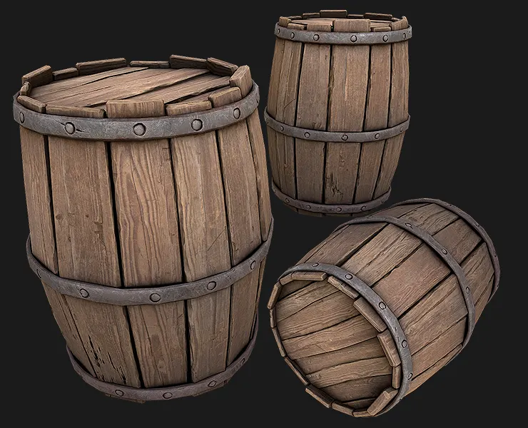 Medieval Wooden Barrel