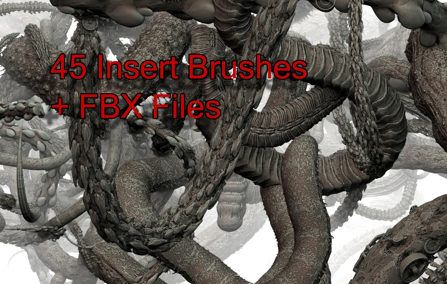 45 Insert Brushes + FBX Files worm_insect_tentacle_stuff