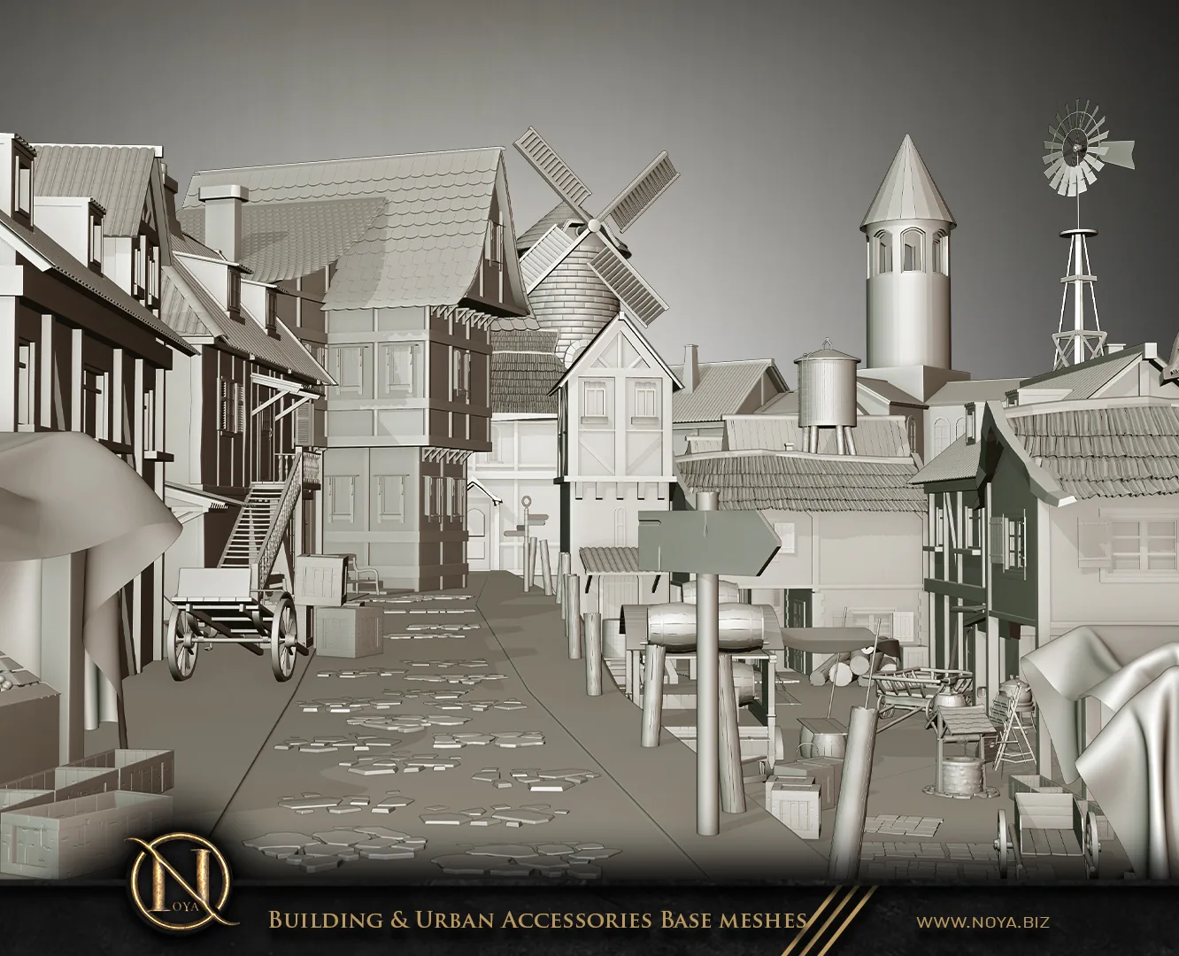 Noya Medieval Building & Urban Accessories Base meshes