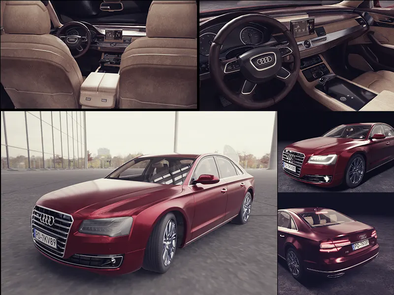 3D model of the Red Car Audi A8