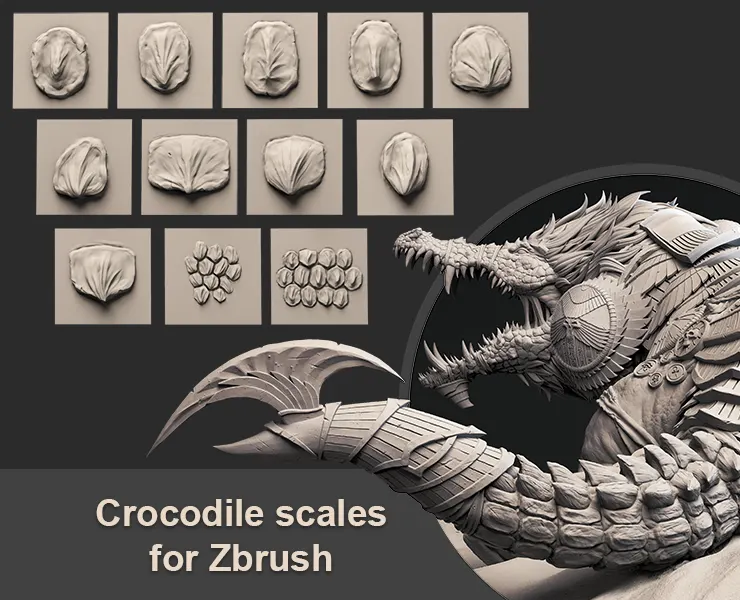 Crocodile Scales for Zbrush