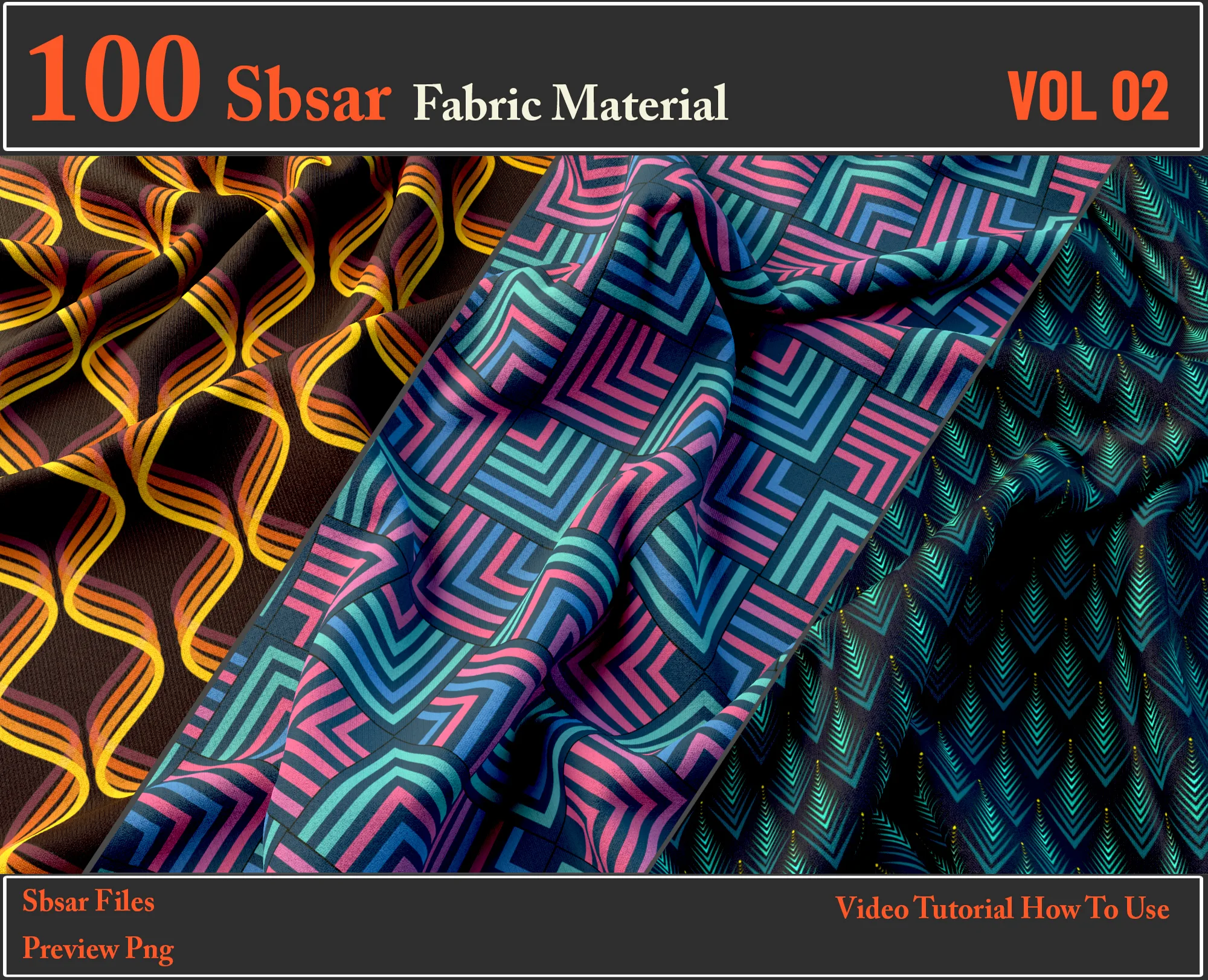 100 SBSAR Files Fabric Materials VOL 02 + Video How To Use