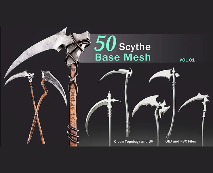 50 Scythe Base Mesh -VOL 01 (Game Ready)