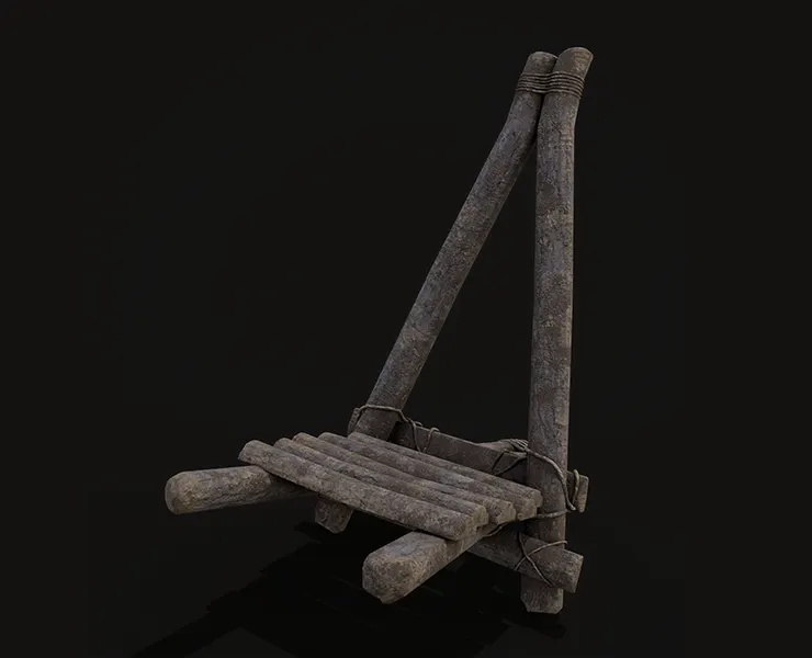 Primitive Lean To Log Chair