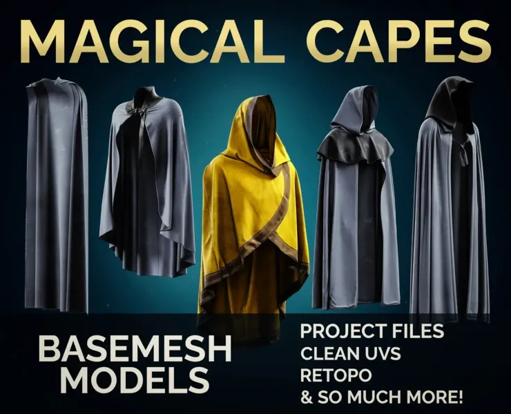 23 Cape And Cloak Basemesh Models Vol 02