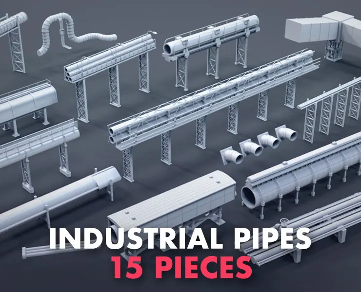 Industrial Pipes - 15 Pieces