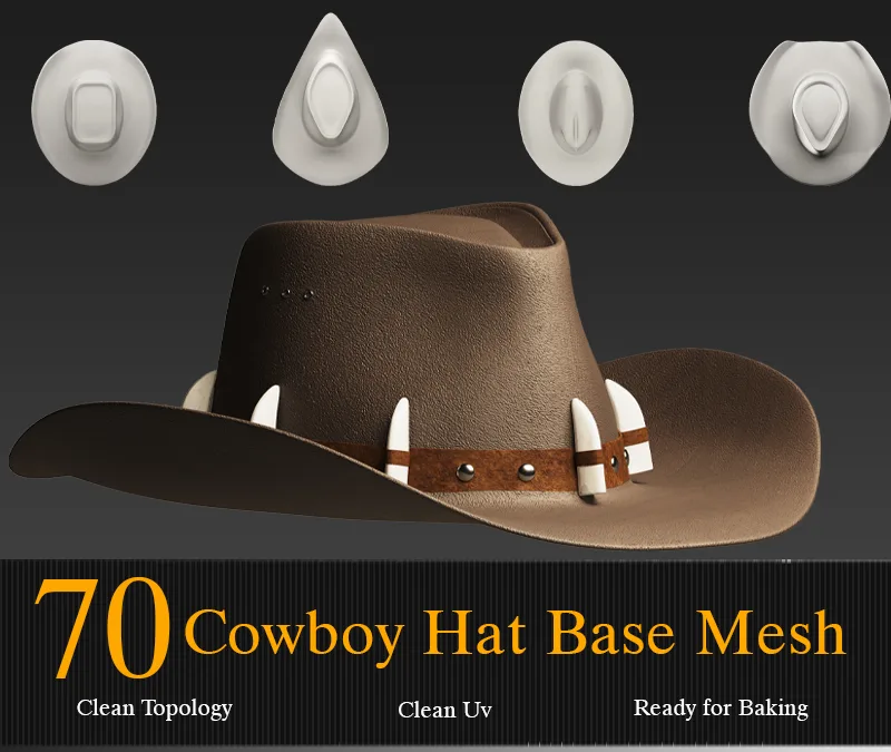 Cowboy Hat Base Mesh vol_01