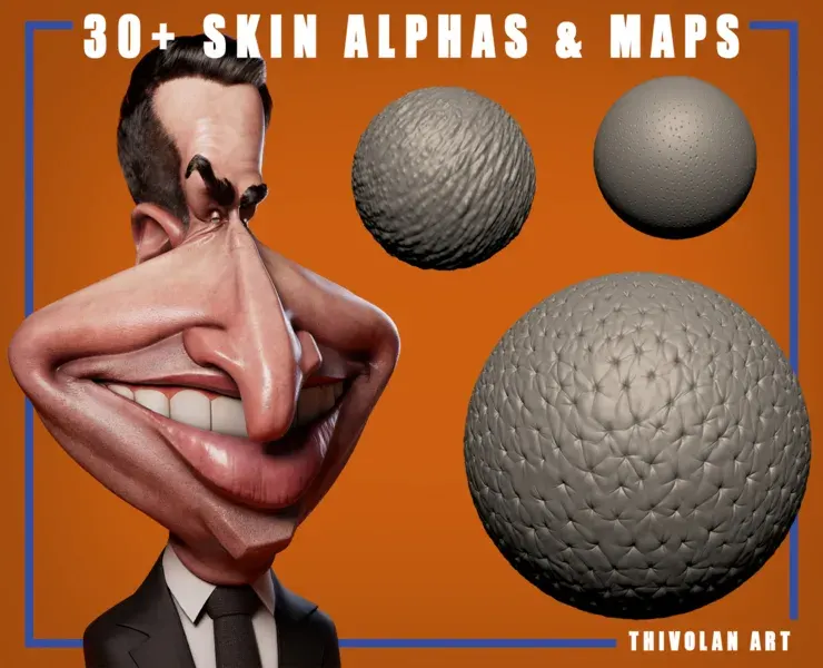 TILEABLE SKIN BRUSH, ALPHAS & MAP PACK
