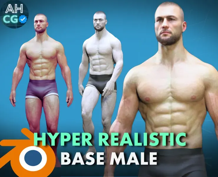 Lifelike Male Base for Blender Maya Daz studio Zbrush