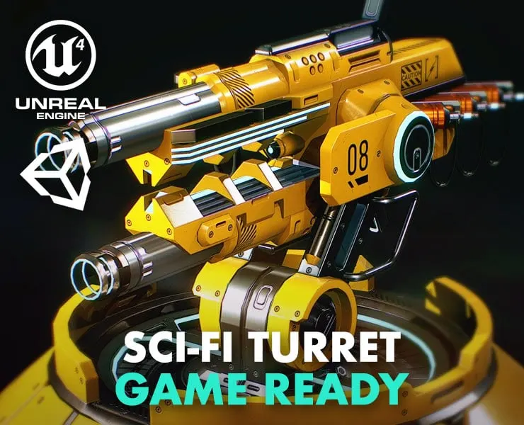 SCI-FI Turret - Game Ready