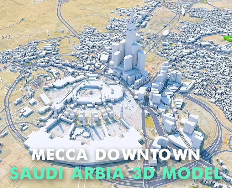 Mecca Downtown city Saudi Arabia 3d model
