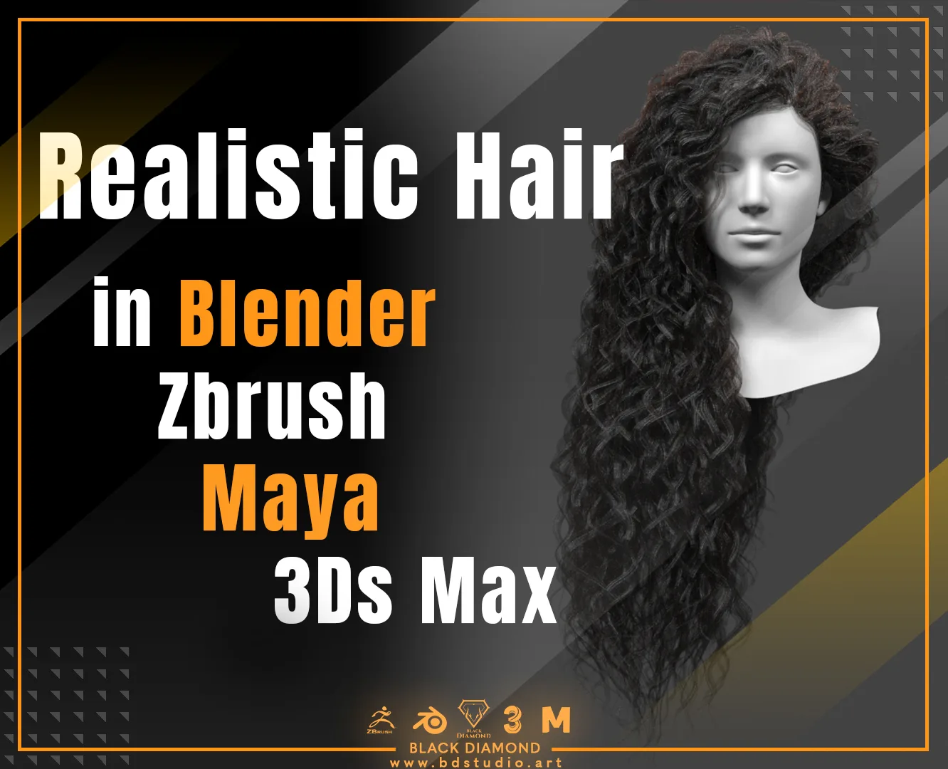 Realistic Hair in Blender , Zbrush , Maya , 3Ds Max with Free Hair Card Model