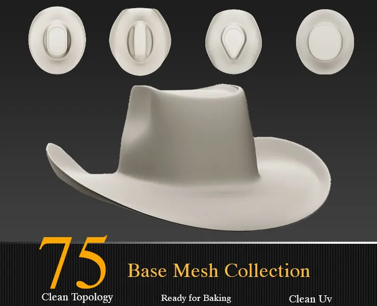 Cowboy Hat Base Mesh Vol_02