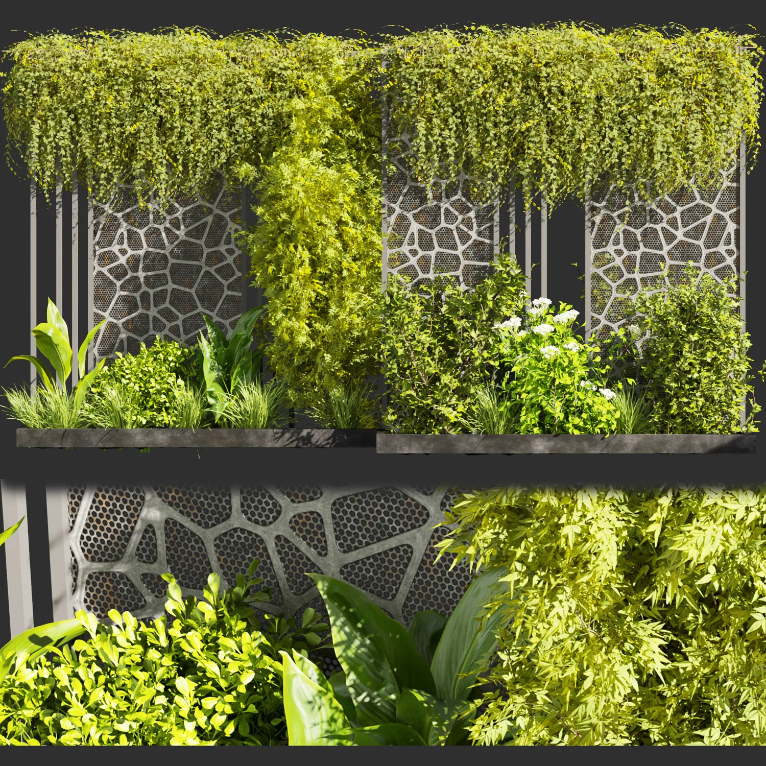 Collection plant vol 379 - Urban environment - wall yard - leaf - bush - ivy - blender - 3dmax - cinema 4d