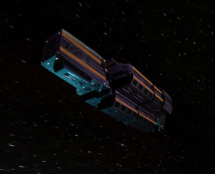 Assassin spaceship low-poly