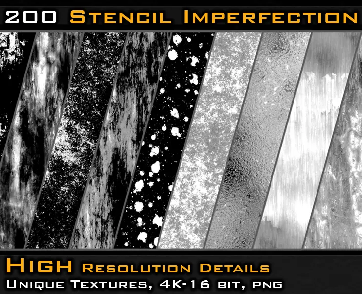 ULTRA PACK- 200 Stencil Imperfection (4K- 16bit & 2K- 8bit )- VOL 1