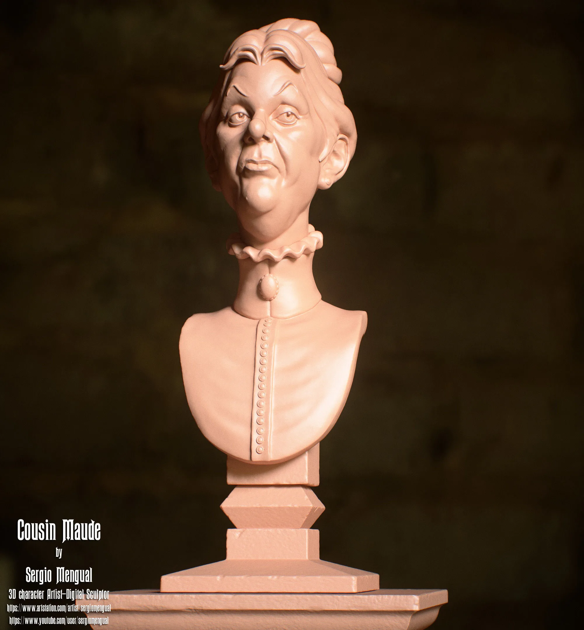 Haunted Mansion Cousin Maude 3D Printable Bust 3D print model