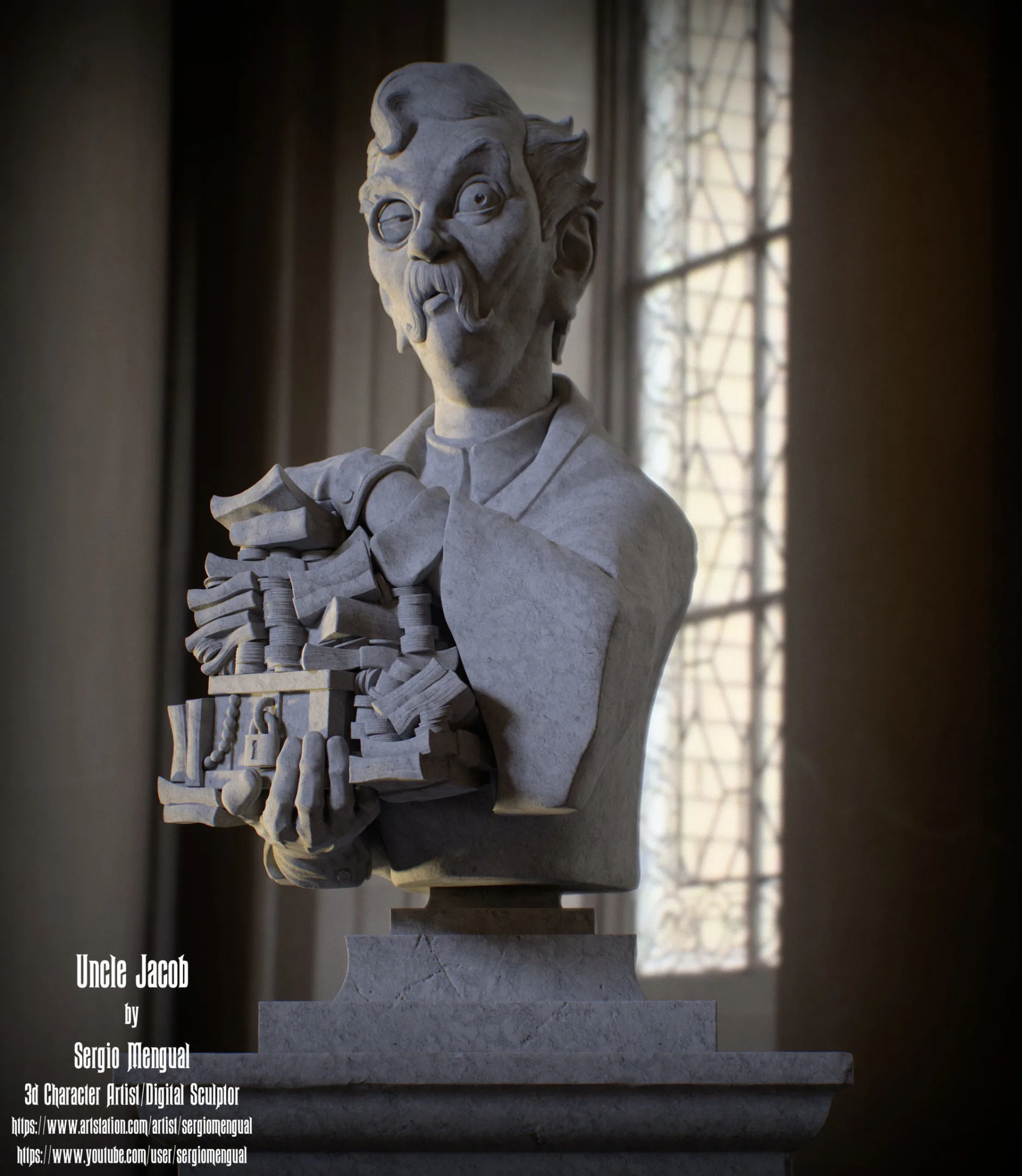 Haunted Mansion Uncle Jacob 3D Printable Bust DELUXE VERSION 3D print model