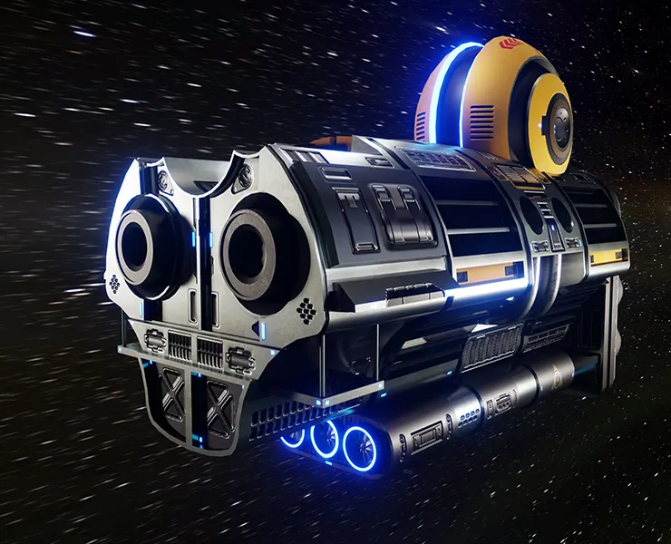 Galactic Core spaceship low-poly