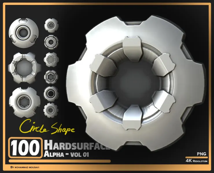 100 Circluar Hardsurface Alpha - Vol 01
