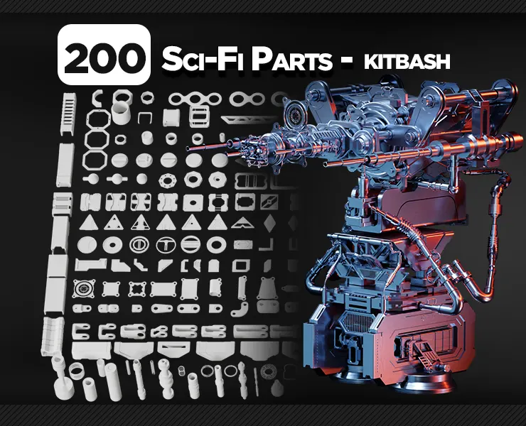200 Sci-Fi Parts - KITBASH - VOL 05