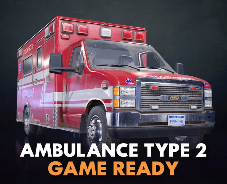 Ambulance Type 2 - Low Poly