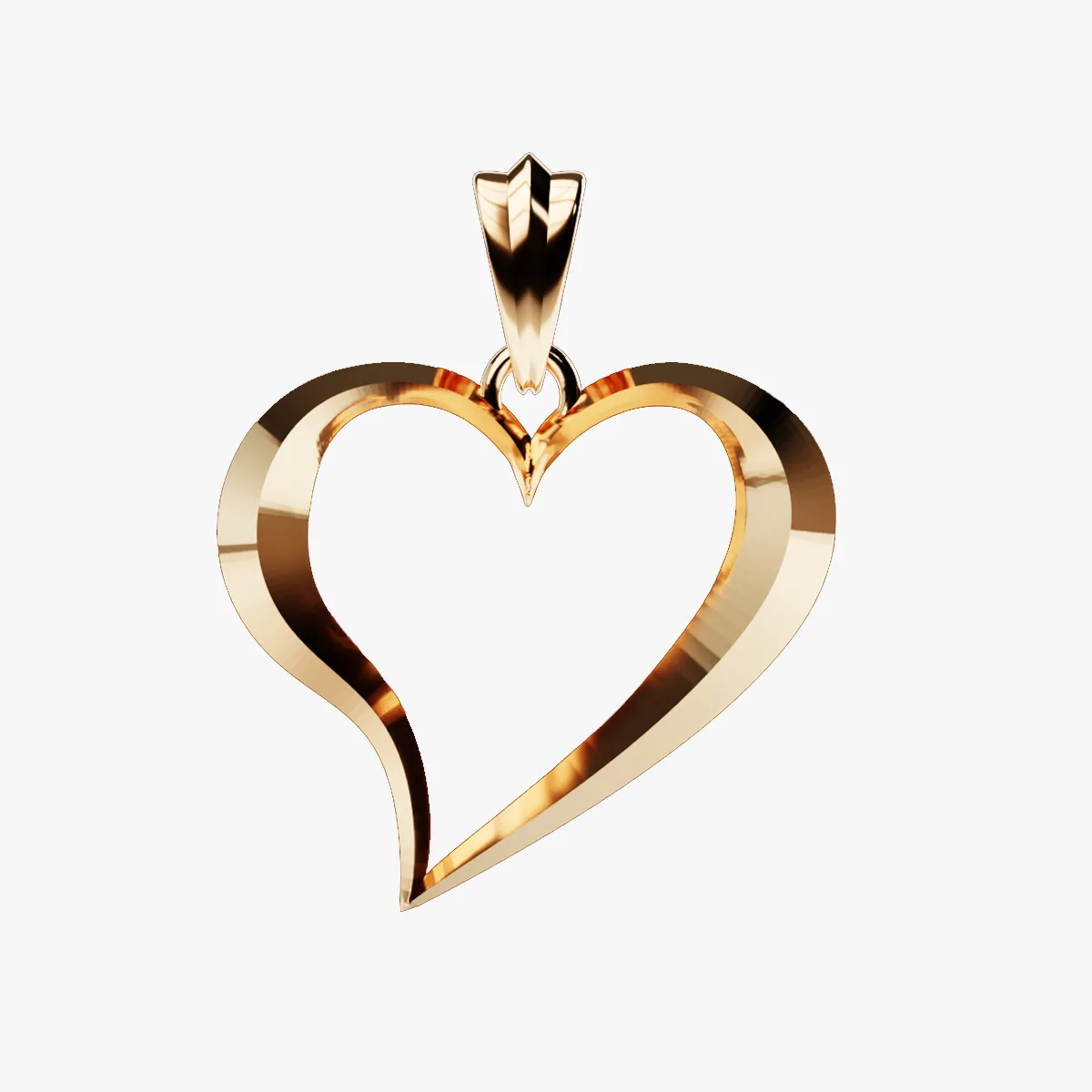 Heart pendant 3D print model 3D print model