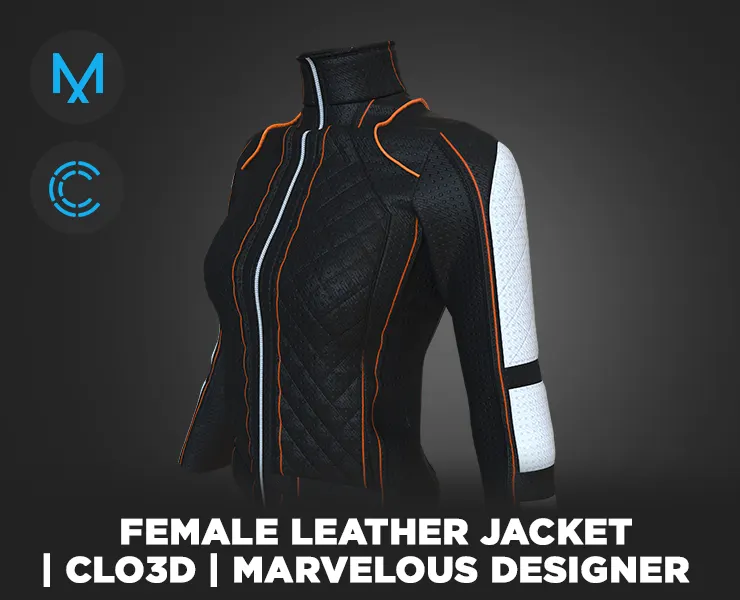 Female Leather Jacket | Marvelous Designer | CLO3D project