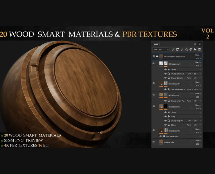 20 WOOD SMART MATERIALS & PBR TEXTURES-VOL 2