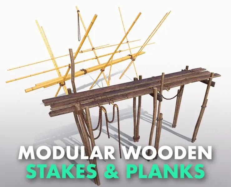 Modular Wooden Stakes & Planks