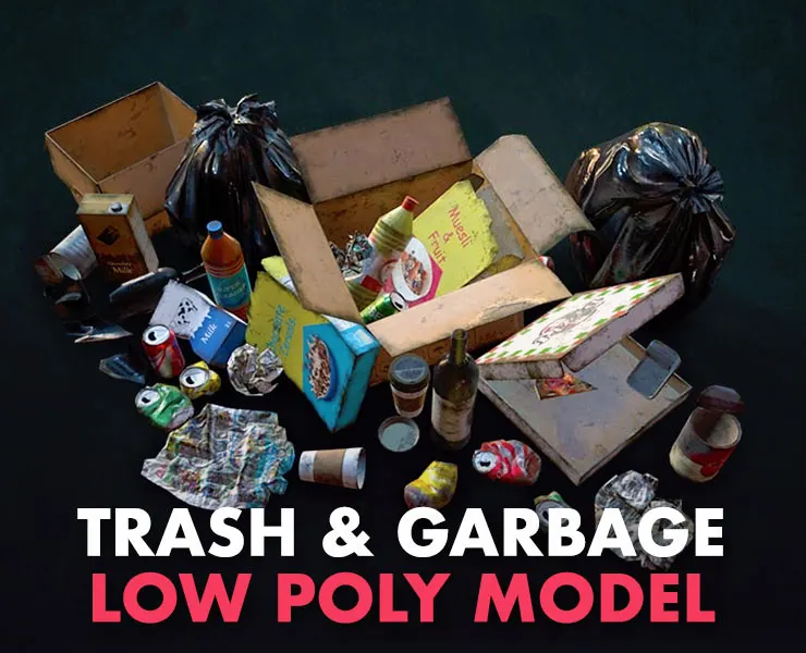 Urban Trash & Garbage Bags - Low Poly