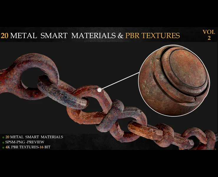 20 METAL SMART MATERIALS & PBR TEXTURES-VOL 2