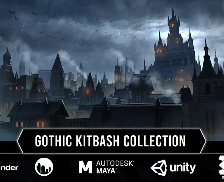Gothic Kitbash Collection + Textures