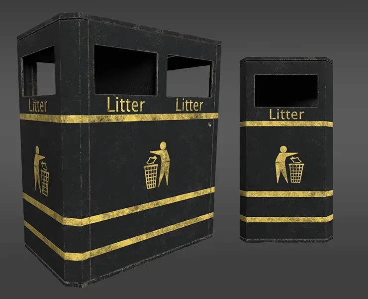 Derby E Double Litter Bin