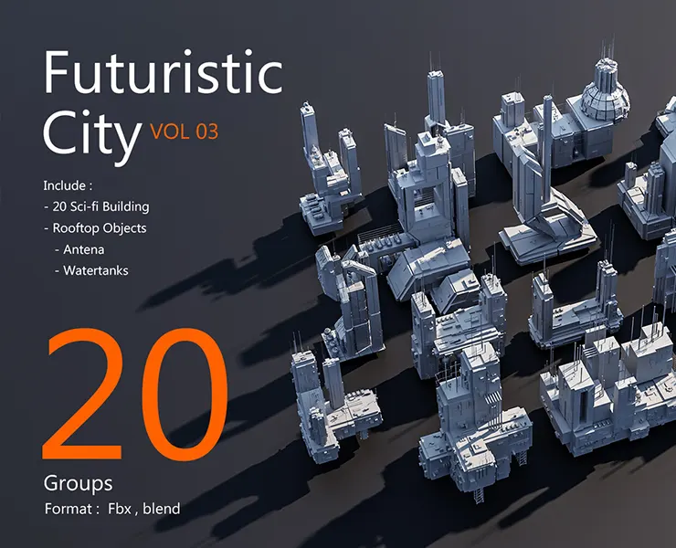 Futuristic City building Pack vol 03